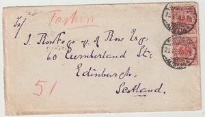 1893 DRESDEN TO EDINBURGH COVER EDINBURGH NEWCASTLE S T DAY MAIL TPO RAILWAY - Picture 1 of 2