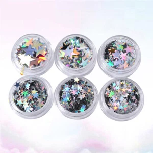 6 Pcs Nail Shining Pieces Glitter Nail Stickers Star Nail Glitter Nail Art Flake - Picture 1 of 11