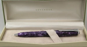 Levenger True Writer Purple Majesty & Chrome Ballpoint Pen - New In Box - Picture 1 of 2