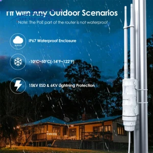 N300 Wireless Outdoor Router Extender Long Range Access Point with PoE Powered - Picture 1 of 24