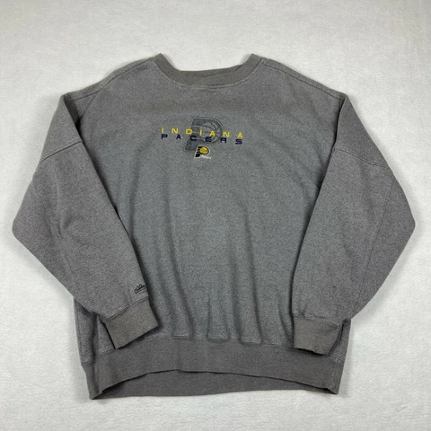 Indiana Pacers Sweater Mens XL Pullover Sweater Gray Majestic Knit Basketball Cover