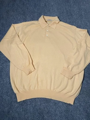 Gran Sasso Sweater Mens Large Beige Cashmere Polo Long Sleeve Knit Made Italy - Image 1 of 4