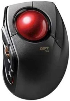 ELECOM Trackball Mouse Wired Wireless Bluetooth M-dpt1mrxbk F/S w/Tracking# NEW - Image 1 of 3