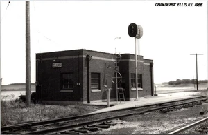 Ellis, IL Illinois Railroad Bahnhof Depot Postkarte RR Gleise - Bild 1 von 2