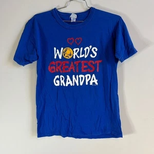 World's Greatest Grandpa Blue T-Shirt Men's Large 100% Cotton B.J. Design - Picture 1 of 9