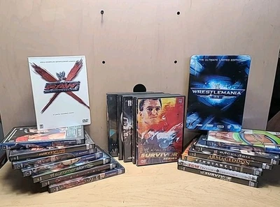WWE DVD Lot of 20 | 17 PPV Events + WrestleMania 23 Metal Tin with Donald Trump  - Image 1 of 4