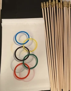 Olympic Games Flags 20 Pack Of 5”X 8” Stick Flags Decorations Fast Ship - Picture 1 of 5