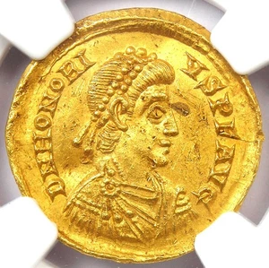 Honorius AV Solidus Gold Roman Coin 393-423 AD - Certified NGC Choice AU - Picture 1 of 5