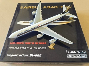 1:400 Airbus A340-500 Singapore Airlines 9V-SGE "Last Longest Flight" Phoenix - Picture 1 of 5