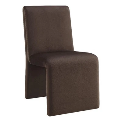 Emory Upholstered Performance Velvet Dining Side Chair in Chocolate - Image 1 of 4