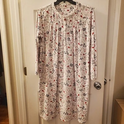 Camisón Colección Aria L (12-14) Mujer Suave Polar Rojo Cardenal Pájaro Bolsillos Foto 1 de 4