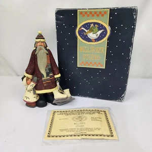 Williraye Studio Male & Child "Let's Skate" 8" Santa Figurine 2002 WW2419 w/Box - Picture 1 of 9