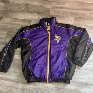 Minnesota Vikings Fleece Lined NFL Coat Size Large - Uncommon Color way - EUC - Picture 1 of 17