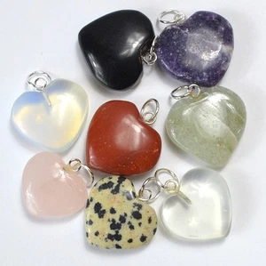(set of 50) Heart Pendant various stones - Picture 1 of 1