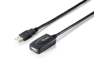 Equip USB2.0 Aktive Verlaengerung 5m schwarz mit Signalverstaerker USB-A S/B 5,0 - Zdjęcie 1 z 2