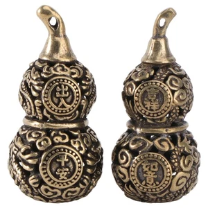 1 Set 2PCS Portachiavi Zucca in Ottone Massello Ciondolo Decorazione da Appendere Zucca - Foto 1 di 12