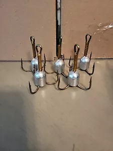 5 CADA UNO, GANCHO TRIPLE PONDERADO 10/0 PARA ENGANCHAR ESPÁTULA, CAIMÁN, BAGRE, BÚNKER - Imagen 1 de 6