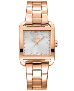 DKNY Women's DK1L004M0065 ICONIC City Midi Silver Rose-Gold IP Steel Watch - Picture 1 of 3
