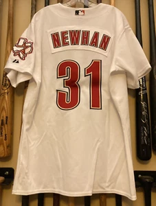 David Newhan - 2008 Houston Astros Game Used White Jersey - Texas Patch - Picture 1 of 13