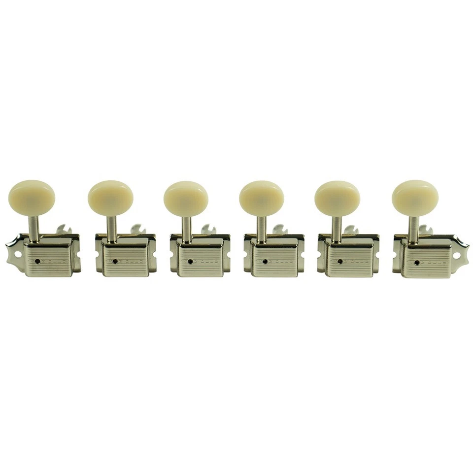 KD-6B-NP KLUSON Deluxe Series 6 In-Line Oval Plastic Button Tuning Machines