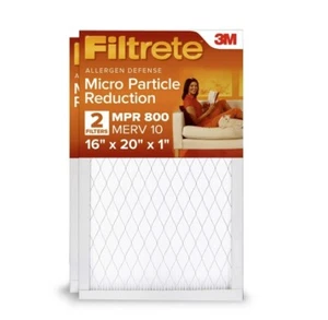 Filtrete 16x20x1 Air Filter, MPR 800 MERV 10, Micro Particle Reduction, 2 Filter - Picture 1 of 8