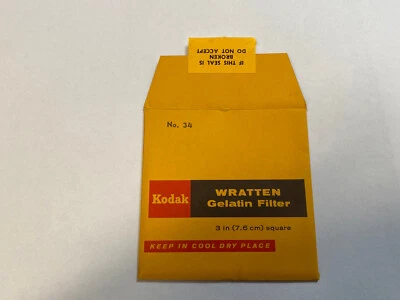 KODAK WRATTEN GELATIN FILTER NO. 34 3" /7.6cm Square opened - Image 1 of 2