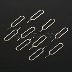 10/100pcs Cellphone Sim Card Tray Remover Eject Ejector Pin Key Tool Portable - Picture 1 of 12