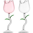 2 Rose Wine Glasses Crystal Flutes for Parties and Celebrations