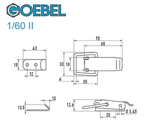 100 cierres de sujeción acero galvanizado 1/60 II cerradura de tapa incl. contragancho - Imagen 1 de 4