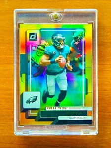 Jalen Hurts RARE GOLD REFRACTOR INVESTMENT CARD SSP PANINI EAGLES MVP MINT - Picture 1 of 12