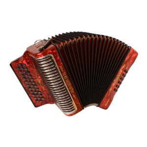 Hohner Corona Xtreme II 34 Button Bisonoric Accordion FBbEb Keys Pearl Red - Picture 1 of 6