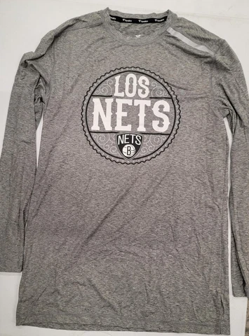 2019/20 Fanatics BROOKLYN NETS Game USED AUTHENTIC "Los" Long Sleeves SHIRT COA Cover