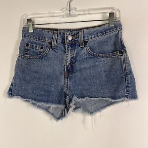 Levi's Jean Shorts Women's Size 1 Cut Off Hot Pants Med Wash Denim Mid Rise