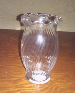 Vintage Indiana Glass Fluted Vase 6 5/8" Crystal Made in USA Estate