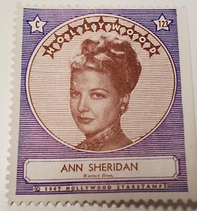 Ann Sheridan 1947 Filmstar Briefmarke Aufkleber Sammelkarte Hollywood Legends - Bild 1 von 2