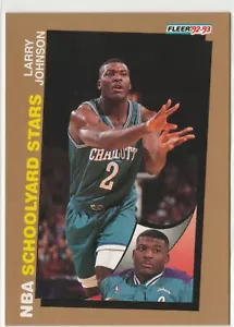1992-93 Fleer Schoolyard Stars Larry Johnson Promo Card Charlotte Hornets - Picture 1 of 2