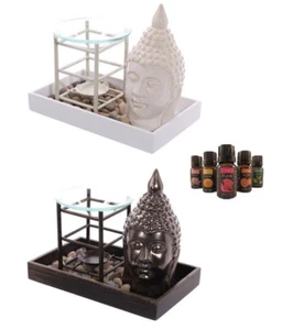 Lámpara de fragancia de Buda + 1 aceite fragante / figura estatua de Buda Feng Shui Budismo Buda - Imagen 1 de 8