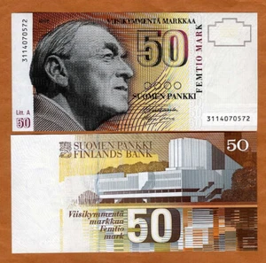 Finlandia, 50 Markkaa, 1986 (1991) P-118, pre-Euro, sin usar - Imagen 1 de 1