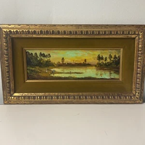 Original Oil Painting By L. Duchamp 12”x 4”. Nice - Picture 1 of 8