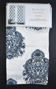 Luxury Collection Cotton Panel Curtains Drapes 50 x 96" Blue Jacobin Paisley - Picture 1 of 4