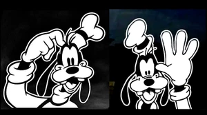 Goofy Waving Peeking Two 5" White Vinyl Decal Car Truck Window laptop notebook - Picture 1 of 2