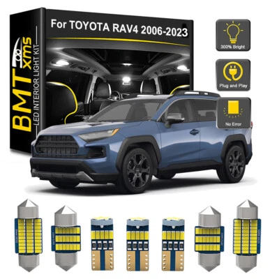 14 piezas Bombillas LED blancas interiores para Toyota RAV4 2016-2021 2022 2023 Foto 1 de 4