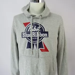 Pabst Blue Ribbon Beer Hoodie Herren Small Sweatshirt Pullover Grau Langarm - Bild 1 von 11