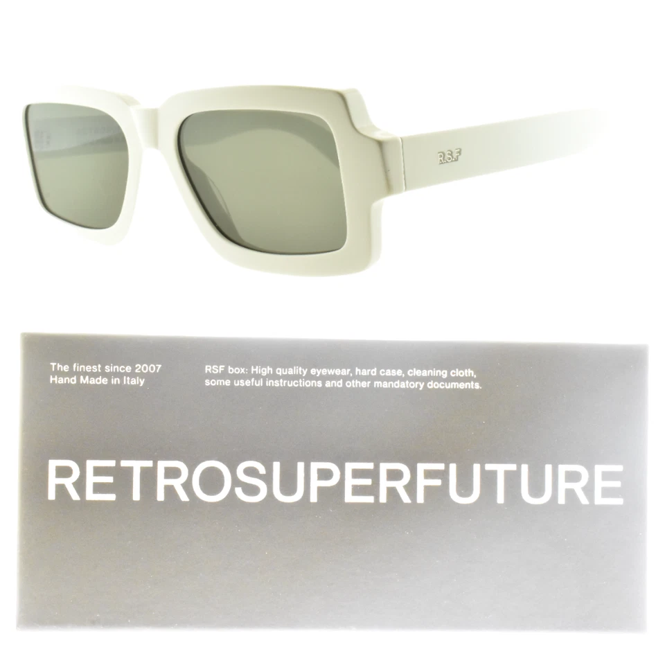 ¡¡NUEVO!! Gafas de sol unisex RETROSUPERFUTURE PILASTRO ZP0 blancas rectangulares borde completo Foto 1 de 4