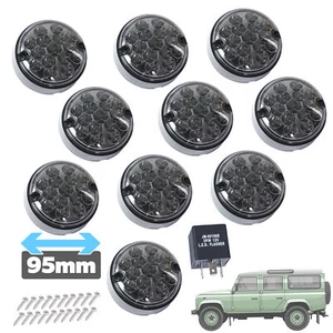 NAS Style Smoked LED Light Upgrade Kit for Land Rover Classic Defender 10pc 95mm - Bild 1 von 10