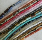 Semi Precious Gemstone Tube Beads 13mm Long 16" Strand 19 Designs Spacer DIY