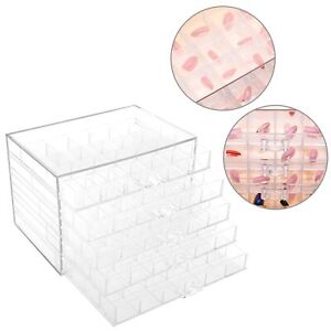 120 grilles séquence de décoration d'ongles organiser boîte transparente vide nail art SLS