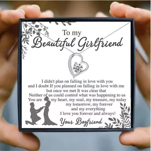 To My Girl Friend / Forever Love Necklace with Message Card / Xmas Gift - Foto 1 di 14