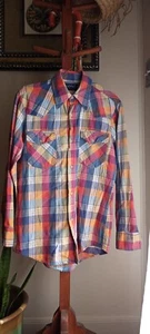Vintage 70s Lord & Taylor Alumni Plaid Flannel Shirt Mens Medium - Picture 1 of 3