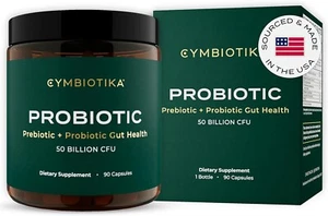 CYMBIOTIKA Probiotic + Prebiotic, 60 Billion CFU - 19 Strains, Gut Health Supple - Picture 1 of 8